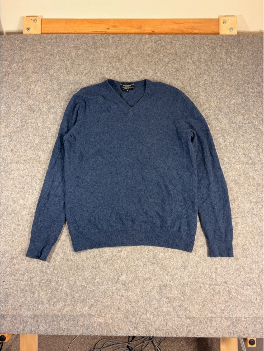 MANTOVANI Studio blue 100% CASHMERE V Neck Sweater Men's XL Italy